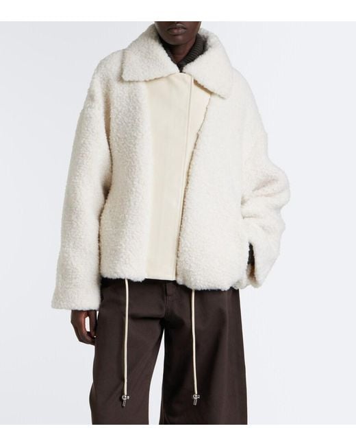Sportmax Natural Teddy-Trimmed Jacket