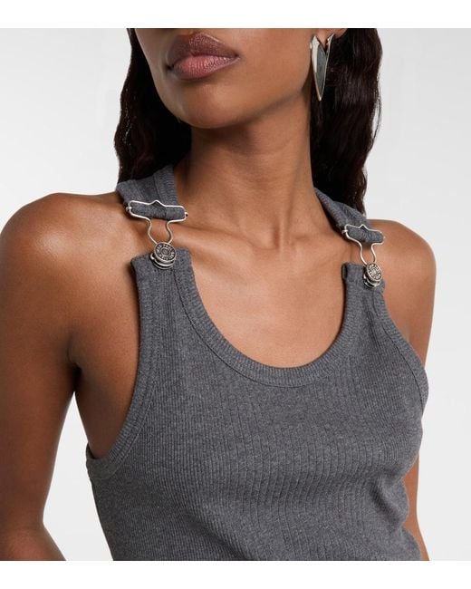 Jean Paul Gaultier Gray Cotton Jersey Tank Top