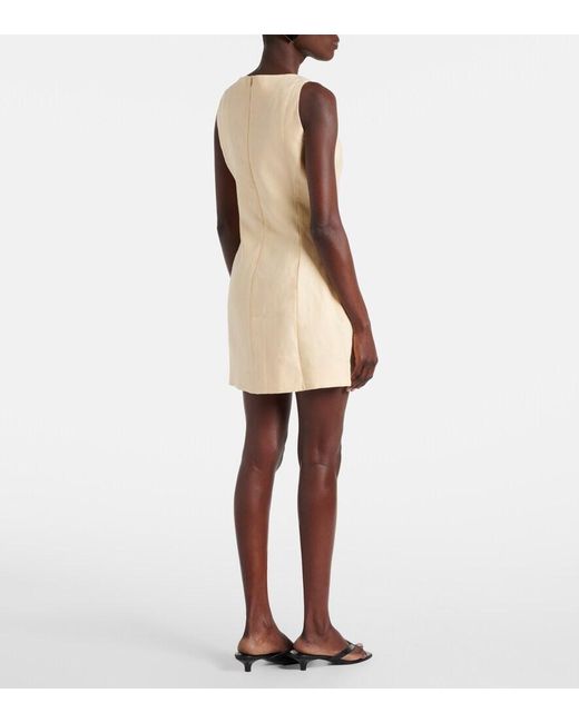 Faithfull The Brand Natural Ambra Linen Minidress