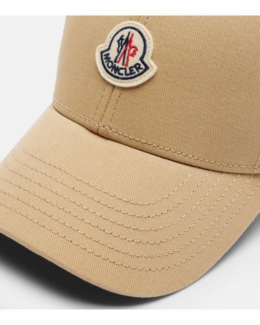 Moncler Natural Logo Cotton Gabardine Baseball Cap