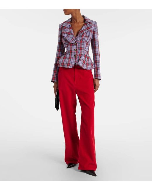 Vivienne Westwood Purple Tartan Linen Blazer