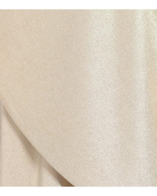 Balmain Natural Exclusivo En Mytheresa – Minifalda De Lamé Con Volantes