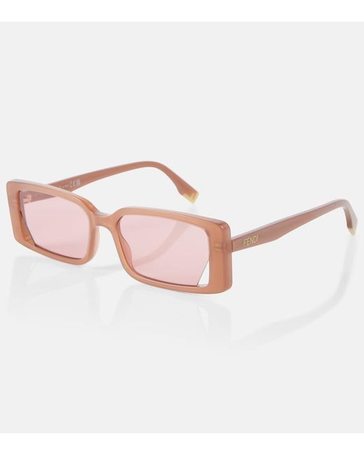 Fendi Pink Way Rectangular Sunglasses