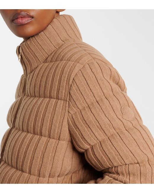 Moncler Brown Wool And Cashmere Down Jacket