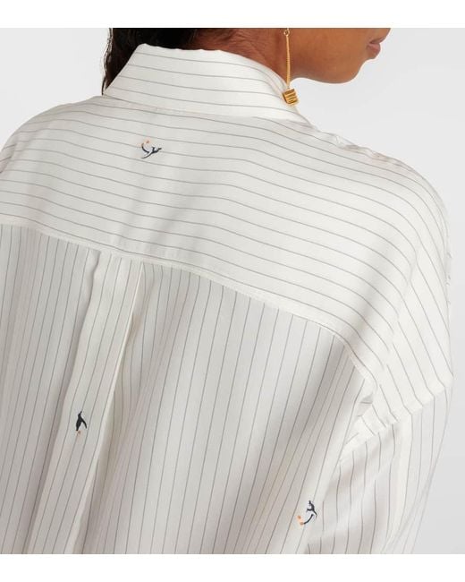 X Suna Fujita camisa fil coupe de seda y algodon Loewe de color White