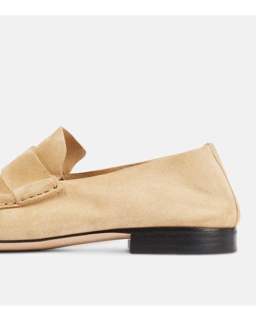 The Row Natural Soft Suede Loafers