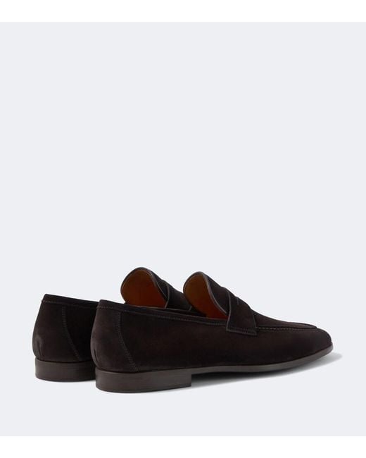 Magnanni Shoes Black Diezma Ii Suede Penny Loafers for men