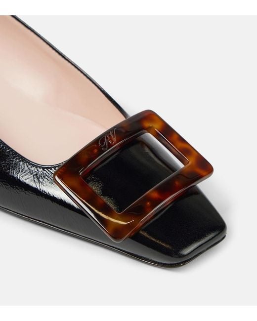 Roger Vivier Black Belle Vivier 25 Patent Leather Pumps