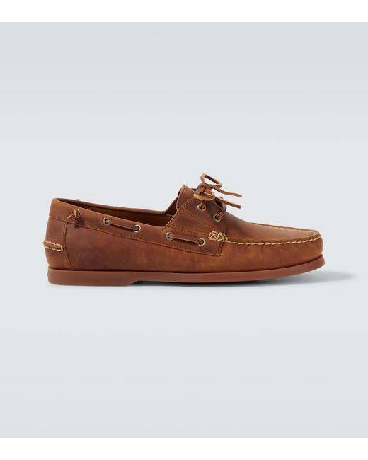Polo Ralph Lauren Brown Merton Leather Boat Shoes for men