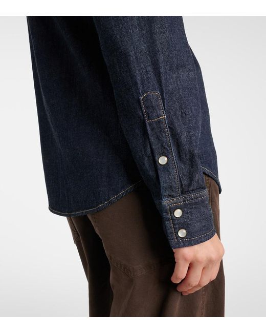 Nili Lotan Blue Travis Denim Shirt