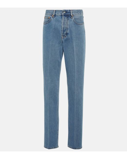Gucci Blue High-rise Straight Jeans