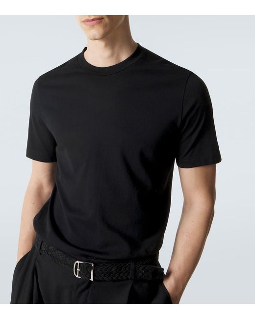 Brioni Black Cotton Jersey T-Shirt for men