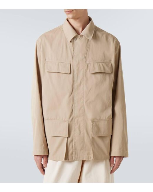 Lemaire Natural Cotton Twill Overshirt for men