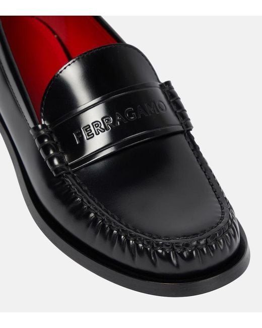 Ferragamo Black Ferragamo Irina Leather Moccasins