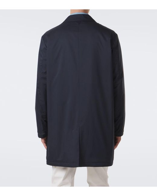 Canali Blue Car Coat for men