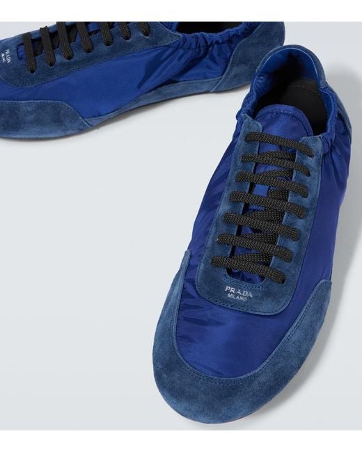 Baskets Collapse En Re-Nylon Et Daim Prada pour homme en coloris Blue