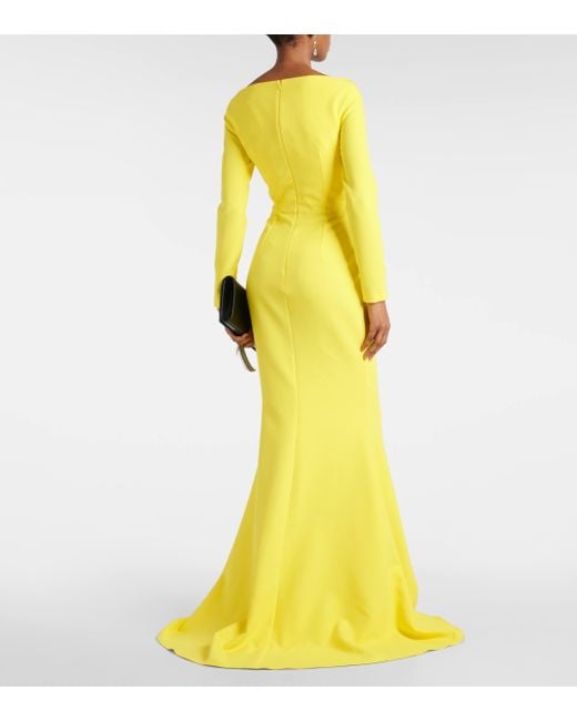 Safiyaa Yellow Wilson Crepe Gown