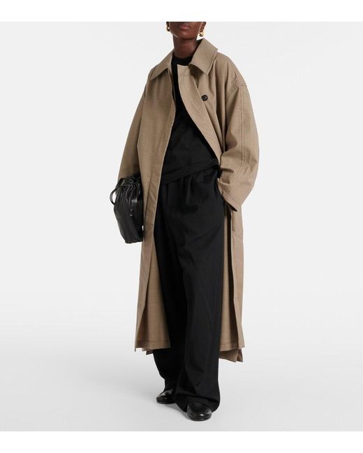 Co. Natural Checked Wool-Blend Trench At
