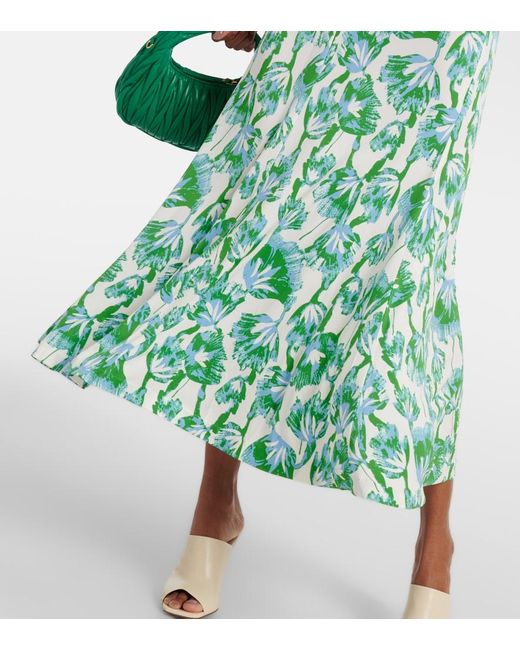 Diane von Furstenberg Green Timmy Printed Midi Dress
