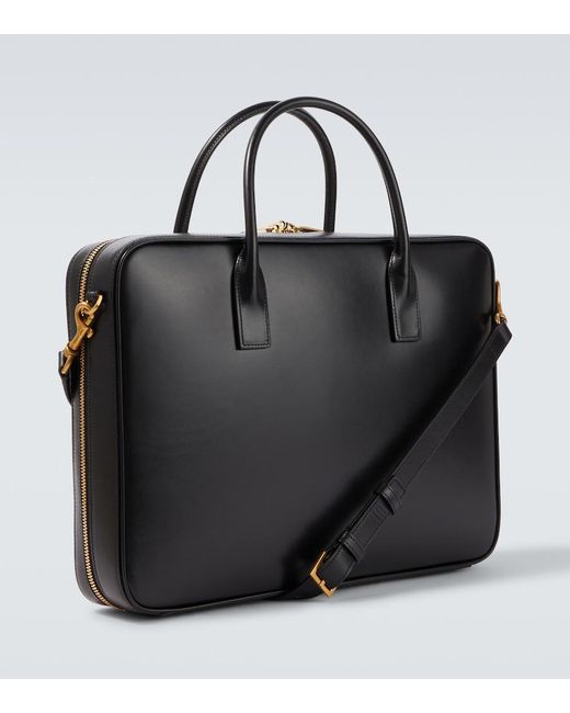 Saint Laurent Black Leather Briefcase for men