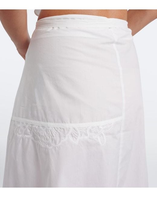 Sir White Klara Asymmetric Cotton Midi Skirt