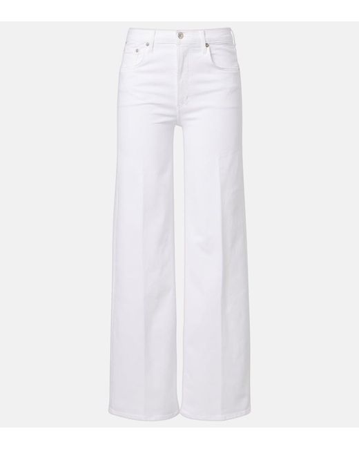 Citizens of Humanity White Lyra Wide-Leg Jeans