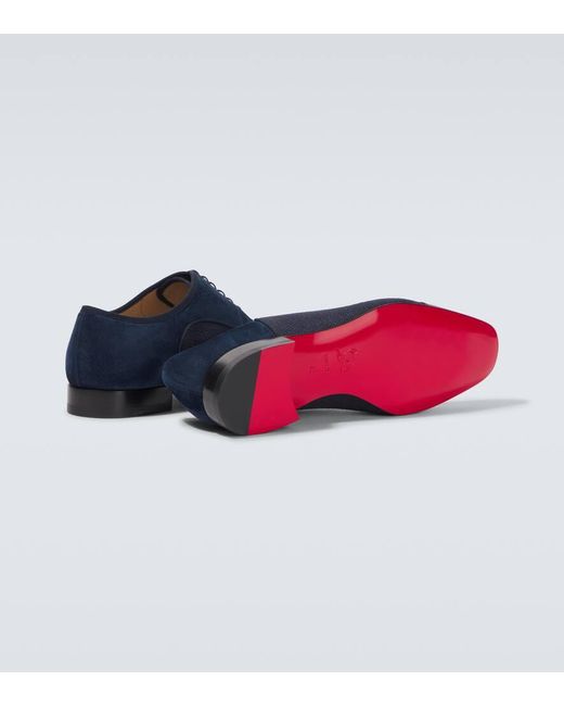 Stringate Oxford Greggo Con Suede E Vernice di Christian Louboutin in Blue da Uomo