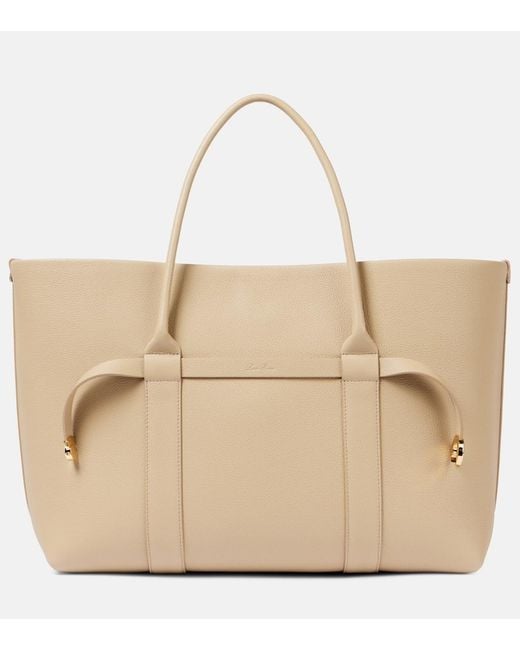 Loro Piana Natural Ghiera Large Leather Tote Bag