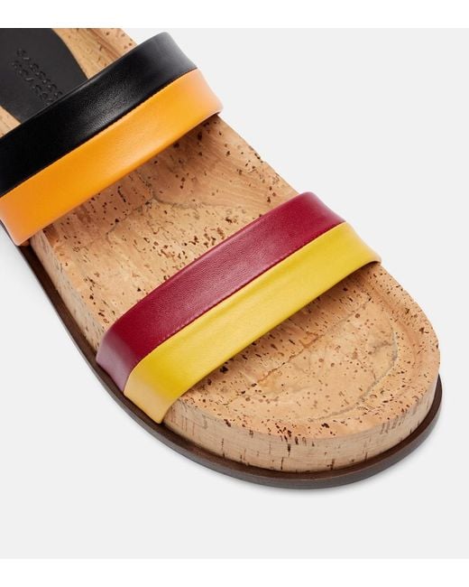 Gabriela Hearst Orange Striker Leather Platform Sandals