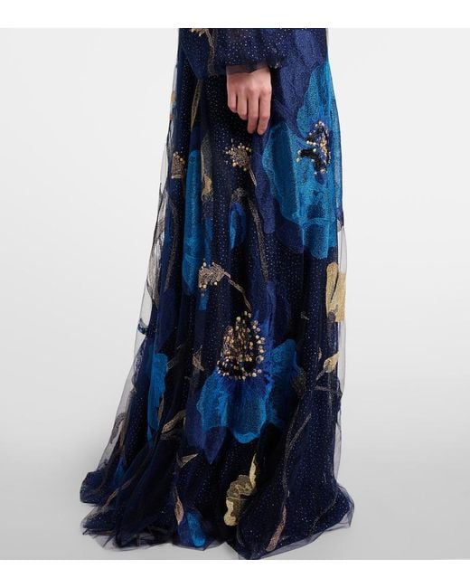 Caftan Bordado Costarellos de color Blue