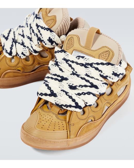 Lanvin Sneakers Curb aus Veloursleder in Natural für Herren