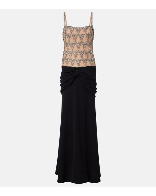Costarellos Black Embellished Gown