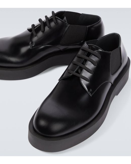 Jil Sander Black Leather Derby Shoes for men