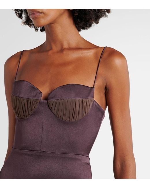 Robe Longue En Satin Alex Perry en coloris Purple