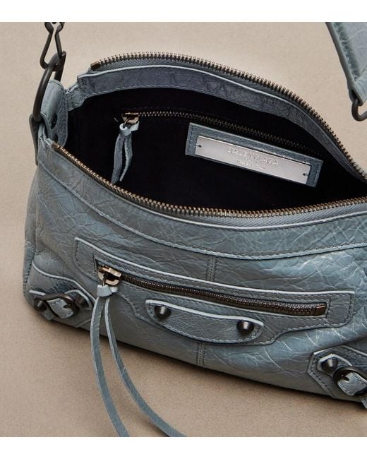 Balenciaga Blue Le City Moto Mini Leather Shoulder Bag