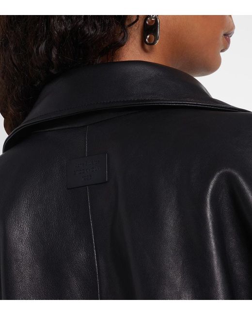 Acne Black Logo Leather Jacket