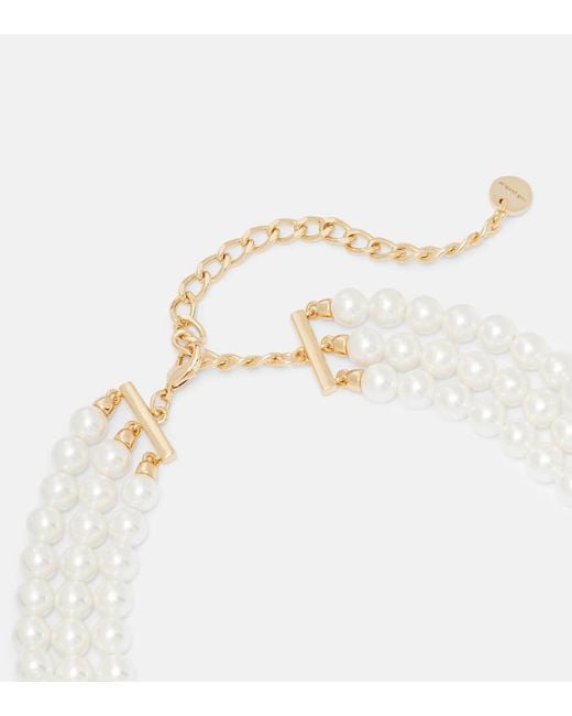 Choker A Cristaux Self-Portrait en coloris White