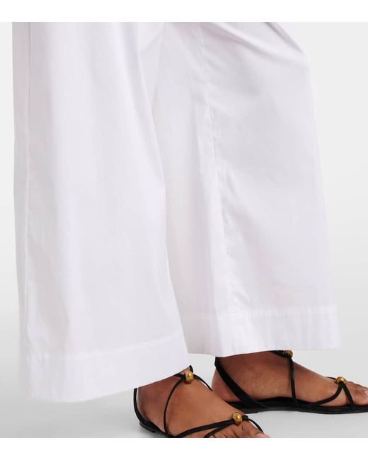 Max Mara White Weite High-Rise-Hose Rio