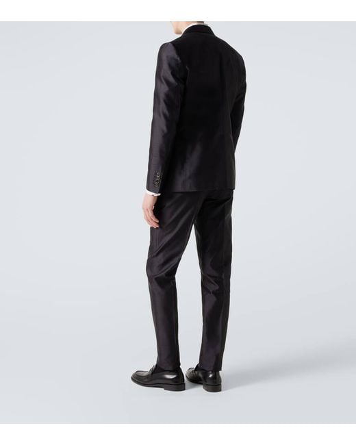 Dolce & Gabbana Black Silk Twill Suit for men
