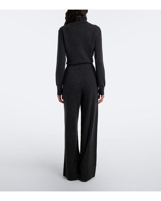 Jardin Des Orangers Black Wool And Cashmere Wide-Leg Pants