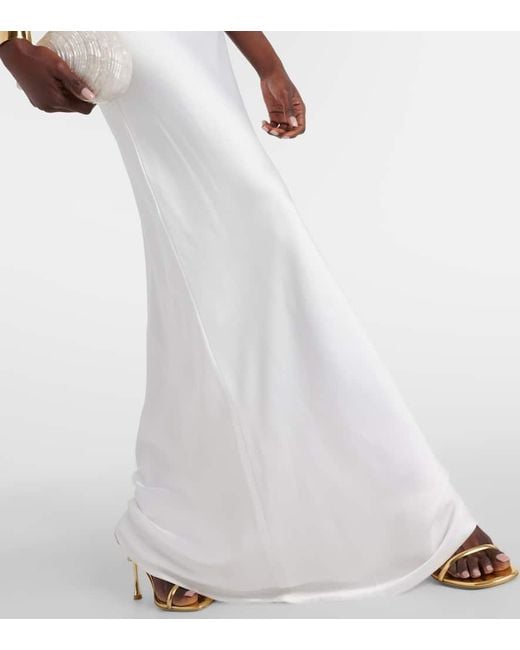Vestido de fiesta de crepe satinado Norma Kamali de color White