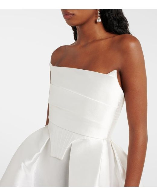 Alex Perry White Bridal Kennedy Off-Shoulder Gown