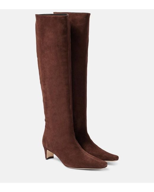 Staud Brown Wally Suede Knee-High Boots