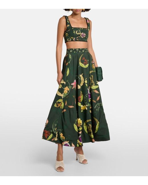 Agua Bendita Gray Amanda Marina Embroidered Crop Top