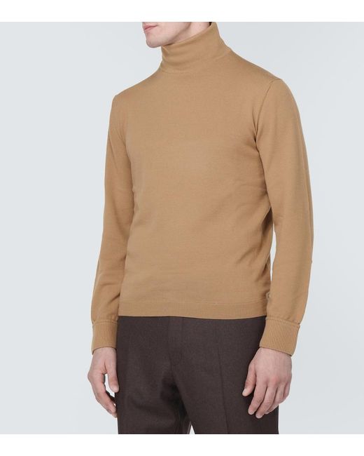 Zegna Natural Wool Turtleneck Sweater for men