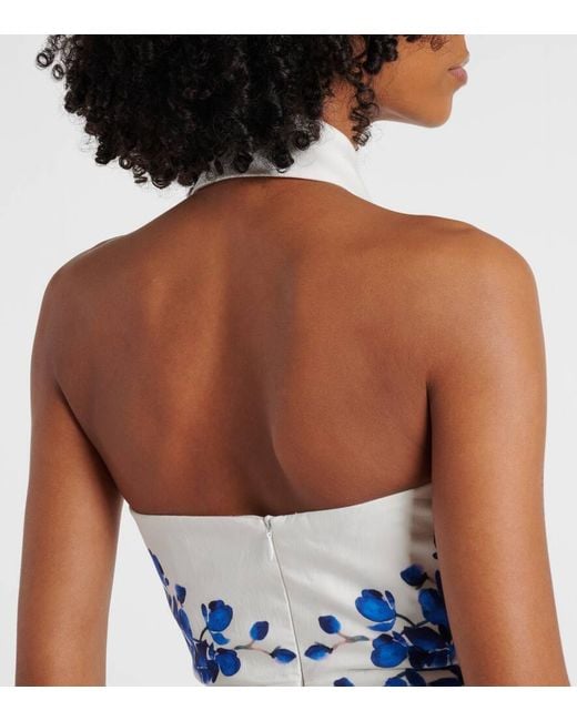 Robe Midi Orchid Blues A Fleurs Rebecca Vallance