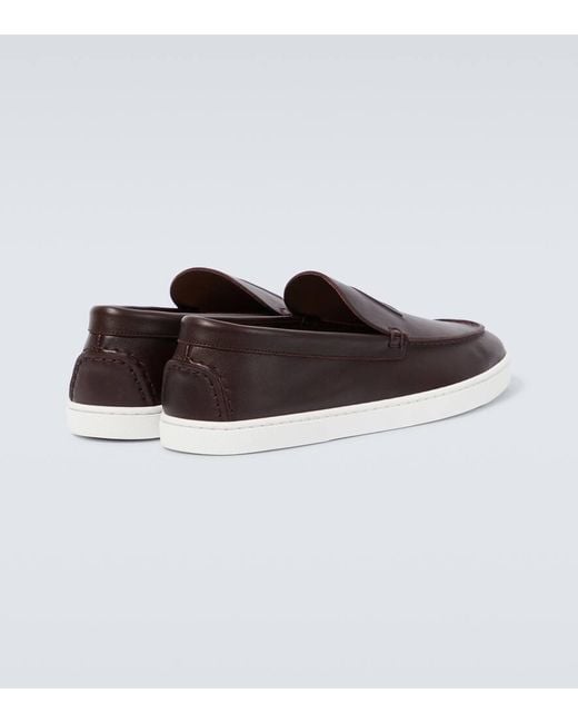 Christian Louboutin Slip-Ons Varsiboat Aus Leder in White für Herren