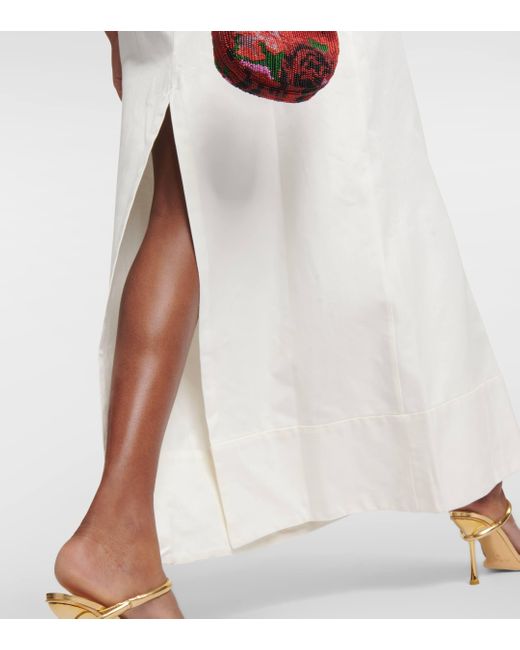 Adriana Degreas White Matelasse Cutout Strapless Maxi Dress