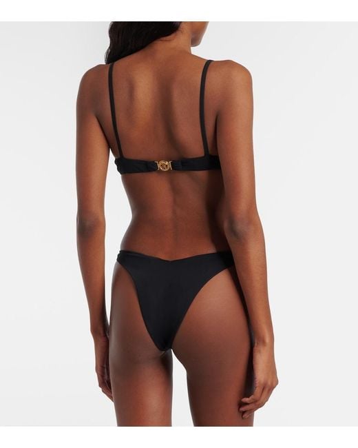 Roberto Cavalli Black Logo Bikini Bottoms