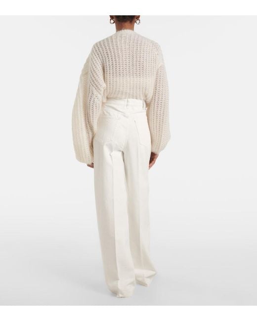 Totême White High-Rise Wide-Leg Jeans